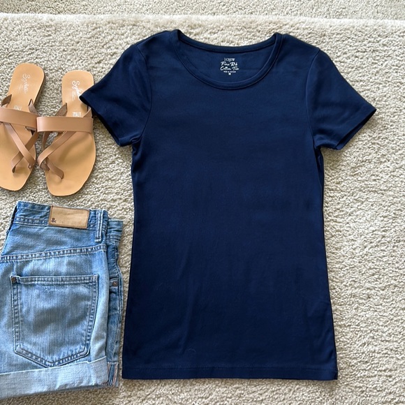 J. Crew Tops - J. Crew Fine Rib Cotton Tee